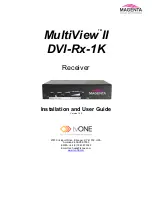 Magenta MultiView II DVI-Rx-1K Installation And User Manual preview
