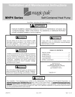 Magic-pac MHP4 Series Installation And Maintenance Instructions Manual preview