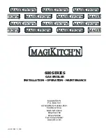 Preview for 1 page of Magikitch'n SERIES 600 Installation And Operating Manual