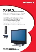 Preview for 1 page of Magnavox 19MD357B - Hook Up Guide Specifications