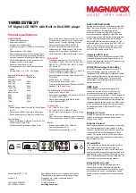 Preview for 2 page of Magnavox 19MD357B - Hook Up Guide Specifications