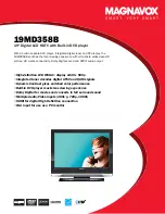 Предварительный просмотр 1 страницы Magnavox 19MD358B - 19" LCD TV Product Specifications