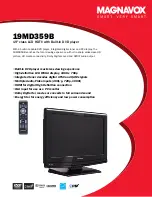 Preview for 1 page of Magnavox 19MD359B - HD Flat Panel LCD/DVD Specification