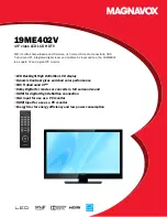 Preview for 1 page of Magnavox 19ME402V Product Specifications