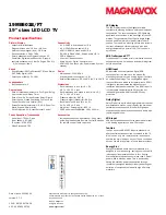 Preview for 2 page of Magnavox 19ME601B Product Specifications