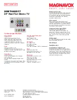 Предварительный просмотр 2 страницы Magnavox 20MT4405 - 20" Real Flat Stereo Tv Specifications