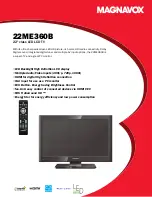 Preview for 1 page of Magnavox 22ME360B - Signature Series Specifications