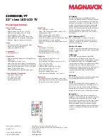 Preview for 2 page of Magnavox 22ME360B - Signature Series Specifications