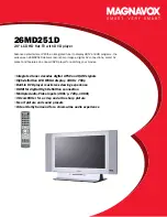 Preview for 1 page of Magnavox 26MD251D - 26" Lcd Hd Flat Tv Specifications