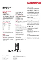 Preview for 2 page of Magnavox 26MD255V - 26" Lcd-tv Product Specifications