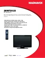 Предварительный просмотр 1 страницы Magnavox 26MF301B Specifications