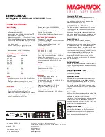 Preview for 2 page of Magnavox 26MF337B - Hook Up Guide Specification