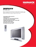 Magnavox 26MF605W - 26" Lcd Hd Flat Tv Specifications preview