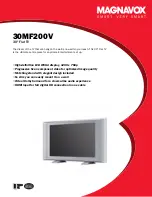 Magnavox 30MF200V - 30" Flat Tv Specifications предпросмотр