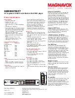 Preview for 2 page of Magnavox 32MD357B - Hook Up Guide Specifications