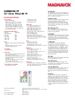 Предварительный просмотр 2 страницы Magnavox 32ME303V Product Specifications