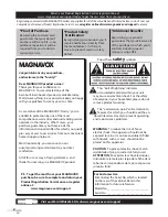 Предварительный просмотр 2 страницы Magnavox 32MF339B - 32" LCD TV User Manual