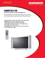 Magnavox 42MF231D - Hook Up Guide Specifications preview