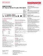 Preview for 2 page of Magnavox 42MF231D - Hook Up Guide Specifications