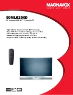 Magnavox 50ML6200D - 50" Rear Projection TV Specification предпросмотр