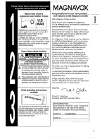 Preview for 3 page of Magnavox AZ9345 Operating Instructions Manual