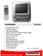 Magnavox MC09D5MG - 9" Tv/vcr Combination Brochure предпросмотр