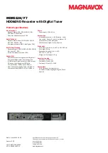 Preview for 2 page of Magnavox MDR513H/F7 Product Specifications