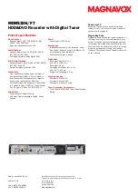 Preview for 2 page of Magnavox MDR533H Specifications