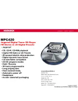 Magnavox MPC42017 - Fm Stereo Digital Tuner Port. Cd... Features предпросмотр