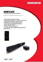 Preview for 1 page of Magnavox MSB5305 Product Specifications