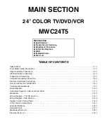 Preview for 3 page of Magnavox MWC24T5 Service Manual