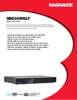 Magnavox NB500MG1F - Blu-Ray Disc Player Specifications preview