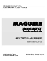 Maguire Products GRAVIMETRIC AUGER FEEDER MGF-ST Instruction Manual preview