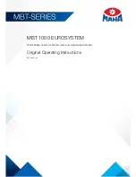 MAHA MBT Series Operating Instructions Manual preview