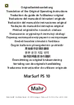 Mahr MarSurf PS 10 Original Operating Instructions preview