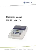 Preview for 1 page of Maico MA 27 Operation Manual