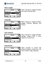 Preview for 24 page of Maico MA 27 Operation Manual