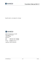 Preview for 73 page of Maico MA 41 Operation Manual