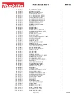 Preview for 3 page of Makita AN901 Parts Breakdown