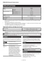 Preview for 8 page of Makita DVC261TX25 Instruction Manual