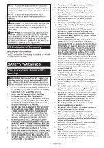 Preview for 9 page of Makita DVC261TX25 Instruction Manual