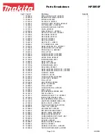 Preview for 2 page of Makita HP2050F Parts Breakdown