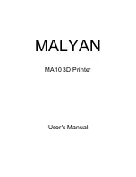 Malyan MA10 User Manual предпросмотр