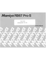 Mamiya RB67 Pro S User Manual предпросмотр