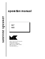M&K Sound K-7 Operation Manual предпросмотр