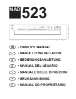 NAD 523 Owner'S Manual preview