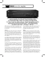 NAD C160 Specification Sheet preview