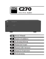 Предварительный просмотр 1 страницы NAD C270 Owner'S Manual