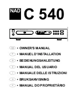 NAD C540 Owner'S Manual preview