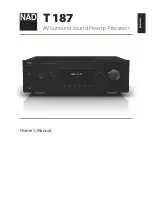 NAD T 187 Owner'S Manual preview